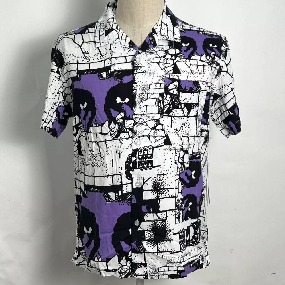 Obey SS Woven Button Down Shirt "Detector" White